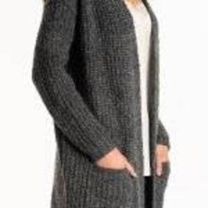 Charcoal Open-Front Cardigan